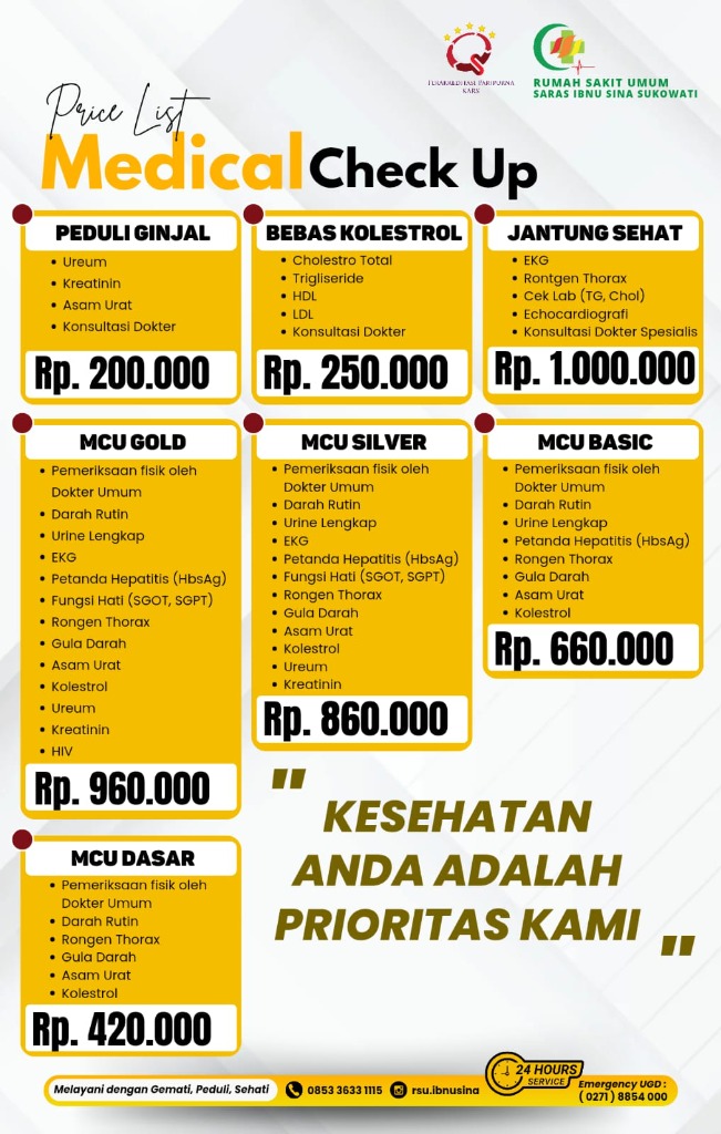 Price List Medical Check Up
